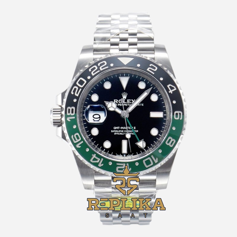Rolex GMT-Master II 40mm Sprite 126720VTNR Clean Seramik Bezel Jubile 3285 ETA