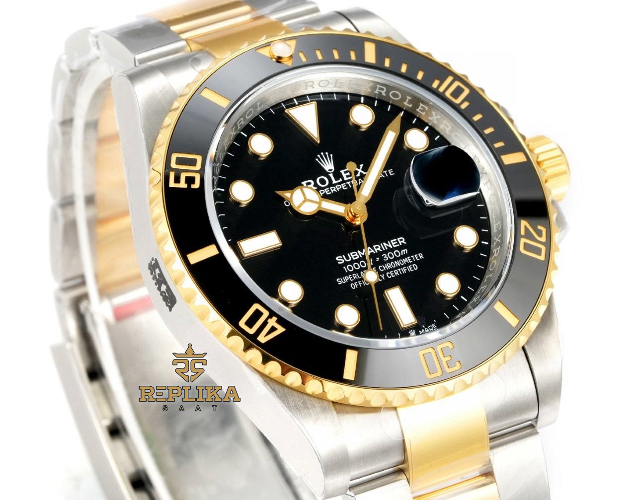 Rolex Submariner 126613LN Two Tone VSF Siyah Kadran 41mm 904L Çelik 3235 Super Clone ETA