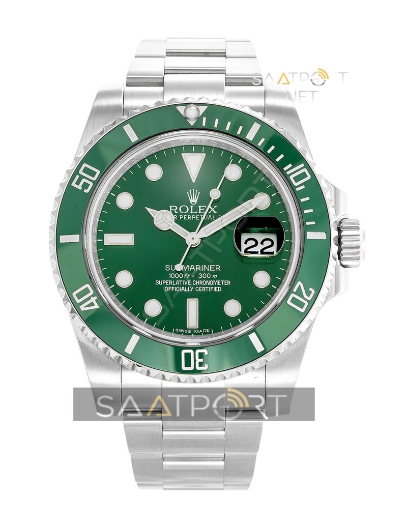 Rolex SUBMARINER HULK Stainless Steel Green Ceramic Swiss Eta Saat 3135 Noob Factory