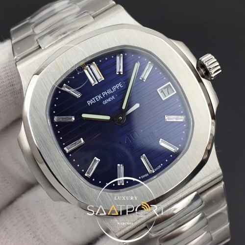 Nautilus Jumbo 5711 PF 1-1 Best Edition 40th Anniversary Blue Dial on SS Bracelet A324 Clone V2