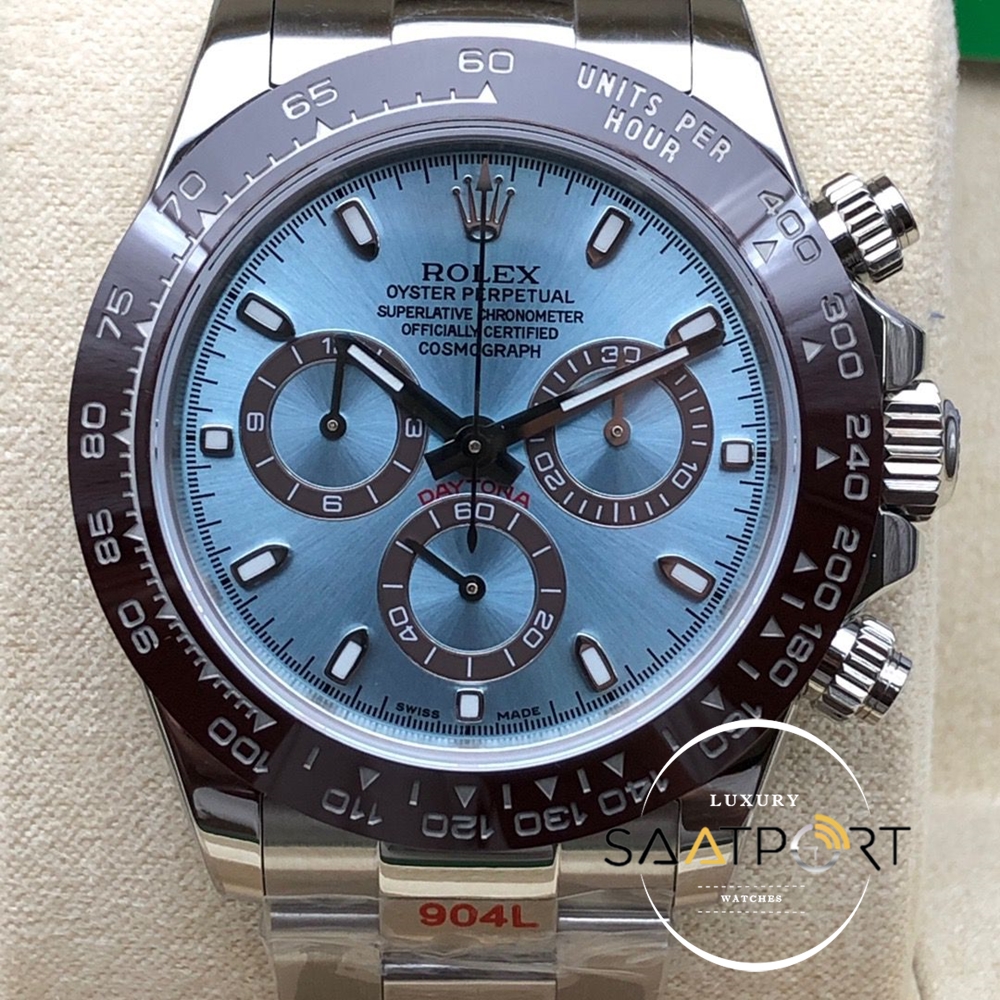 Rolex Cosmograph Daytona 116506 Buz Mavisi Kadran Super Clone ETA