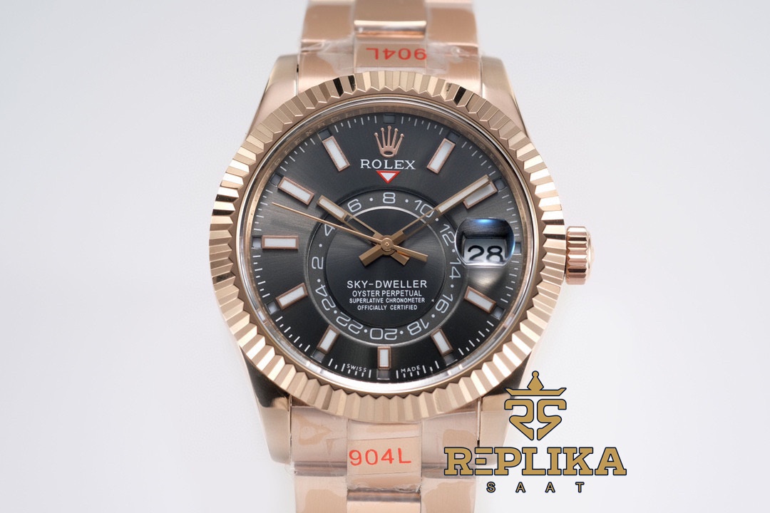 Rolex Sky-Dweller Rose 326935 Black Dial 42mm Super Clone ETA