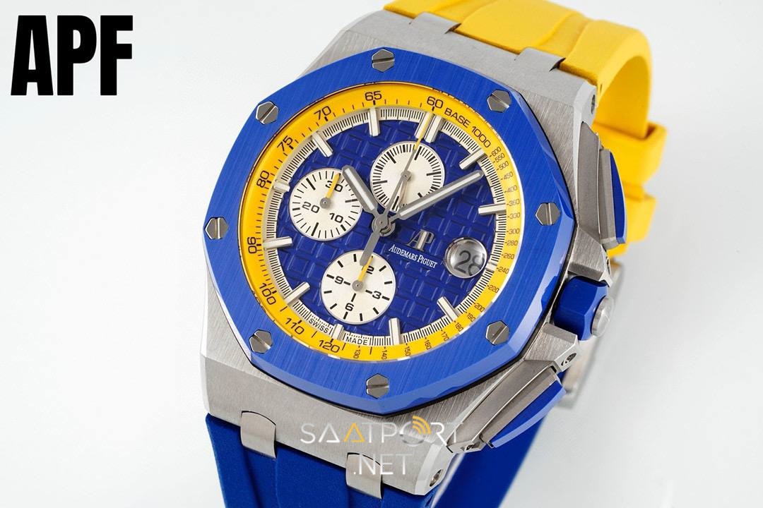 Royal Oak Offshore Novelty 44mm Ukraine Flag Blue Yellow 26400 Super Clone ETA