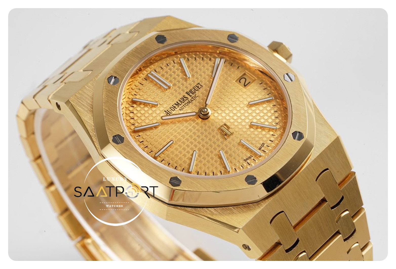 Audemars Piguet 15202 Royal Oak Ultra Thin18K Altın ZF Factory Super Clone ETA