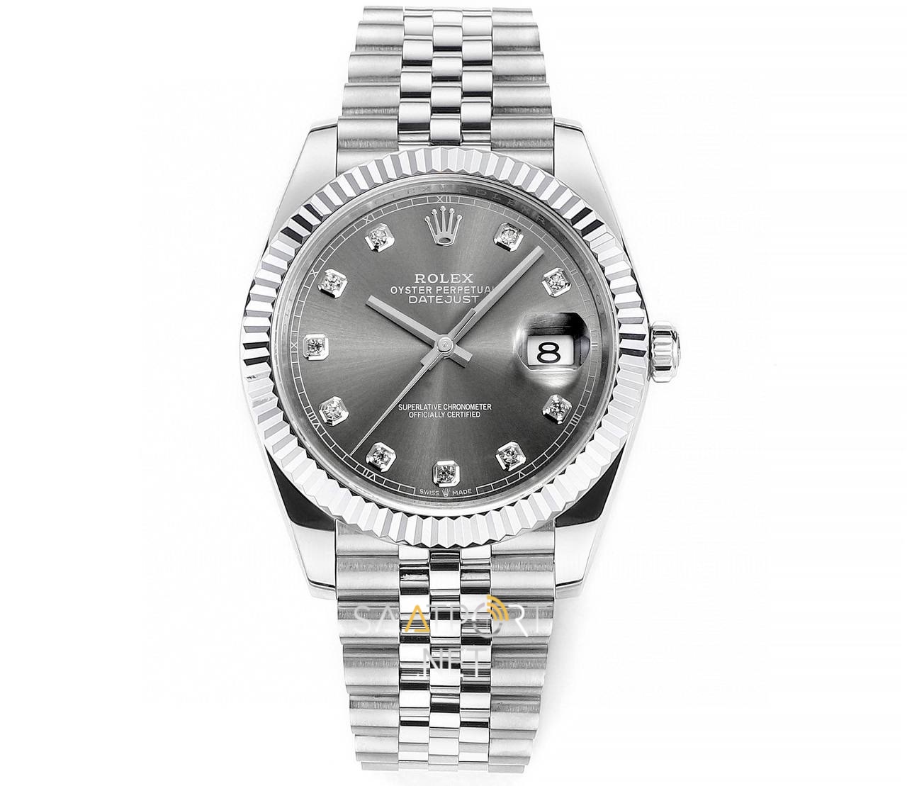 Rolex Datejust II  41mm Taşlı Gri Kadran Super Clone Eta 126334