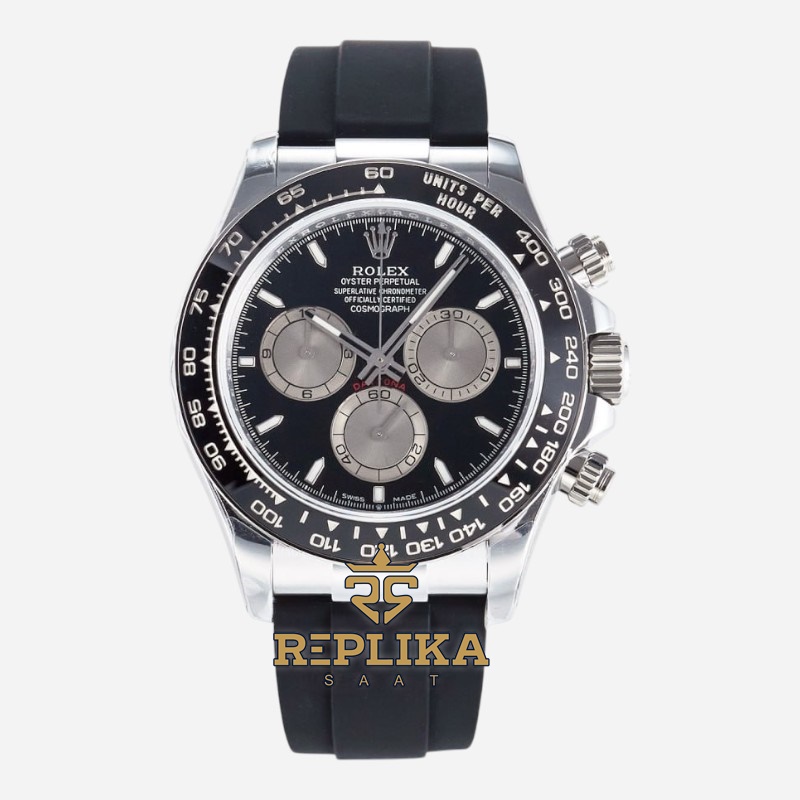 Rolex Daytona 126519LN Siyah Kadran QF Factory 40mm Oysterflex 4131 Super Clone ETA