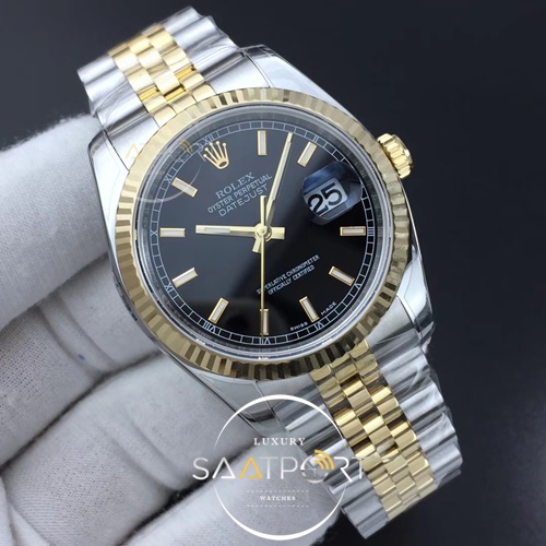 Rolex DateJust 36 mm 116233 ARF 1-1 Best Edition 904L Steel Black Dial Stick Markers on Jubilee Bracelet SH3135 V2