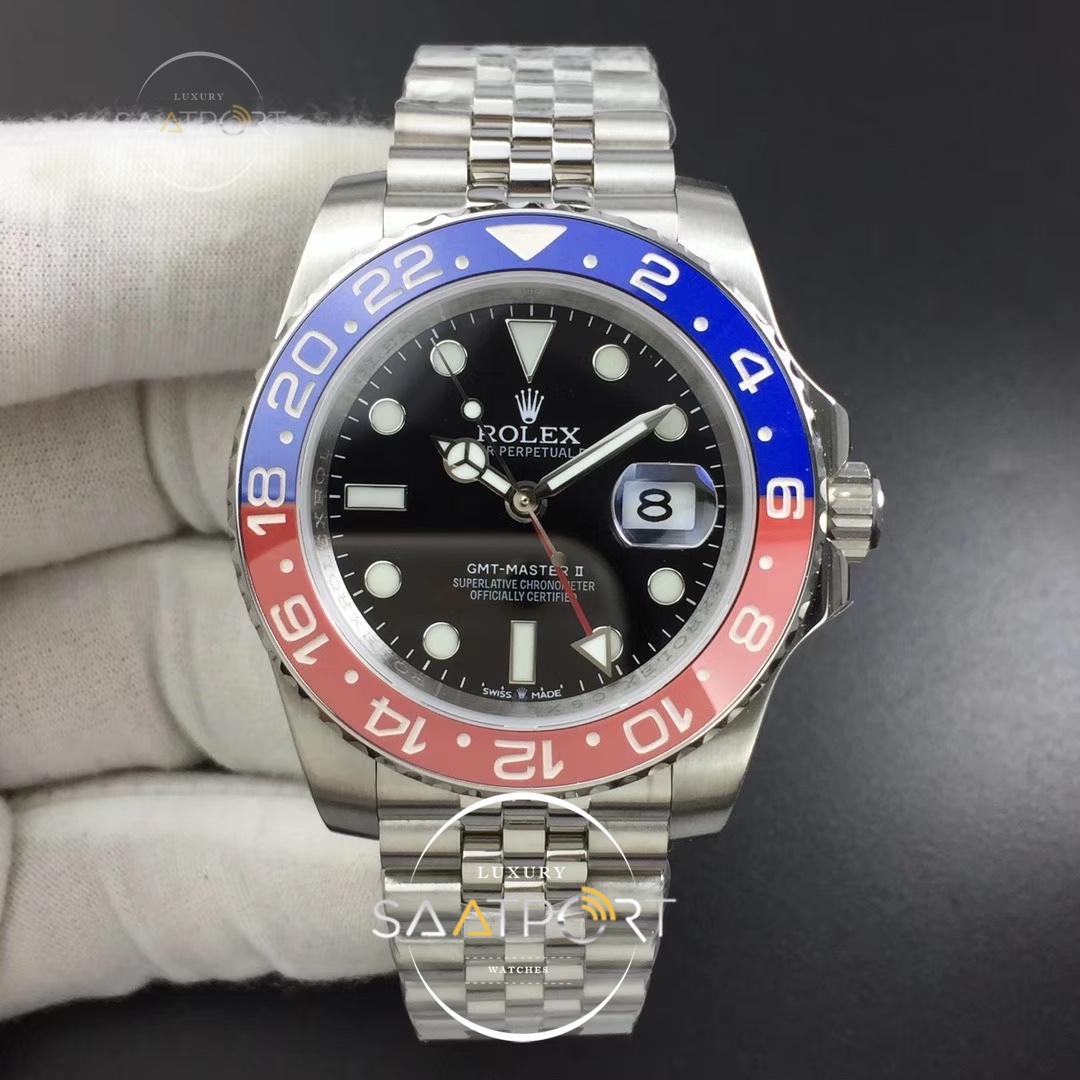 Rolex GMT Master II 126710 Real Ceramic 904L DJF Black Dial on Jubilee Bracelet Super Clone 3186