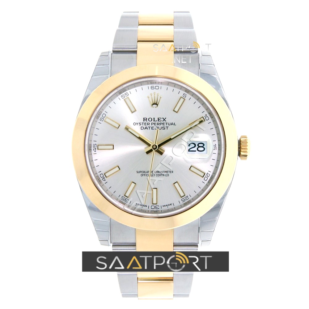 Rolex Datejust 41 Stainless Steel & Yellow Gold Watch Silver Index Dial 126303