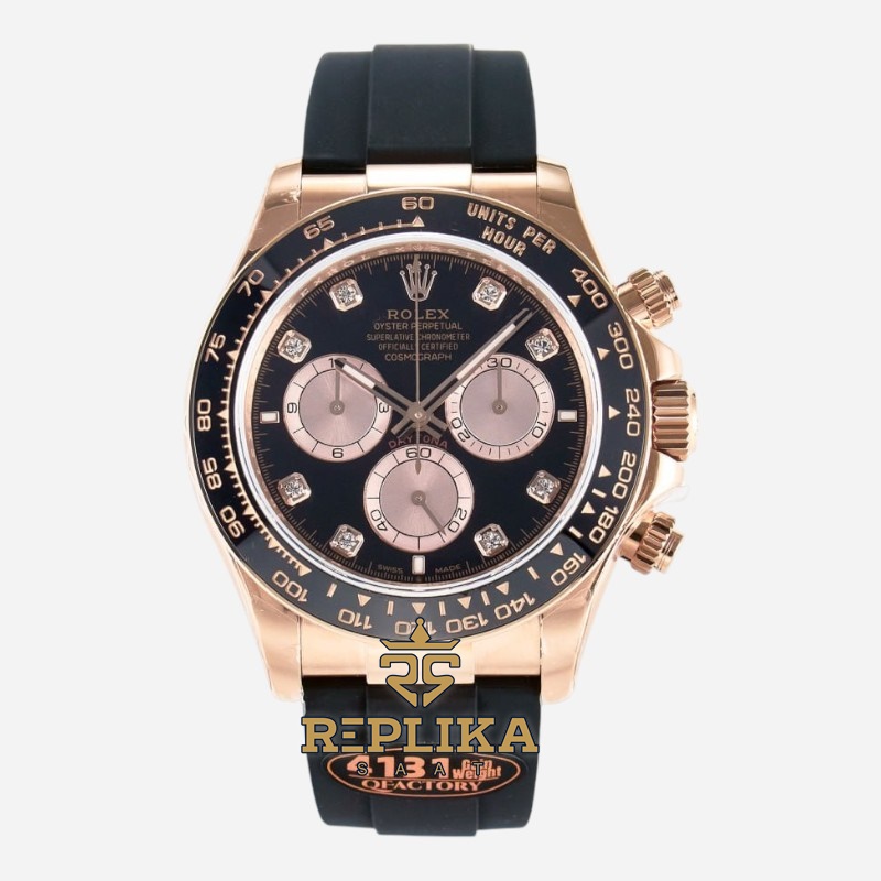 Rolex Daytona 126515LN Baget Black Dial Rose QF Factory 40mm Oysterflex 4131 Super Clone ETA