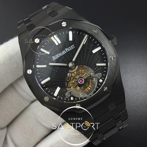 Royal Oak PVD Tourbillon R8F Best Edition Black Sunburst Tapisserie Dial on PVD