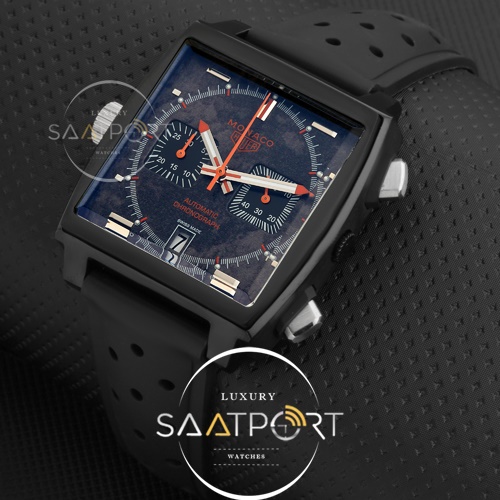 Tag Heuer Monaco Rubber Pvd  Black  Chronograph