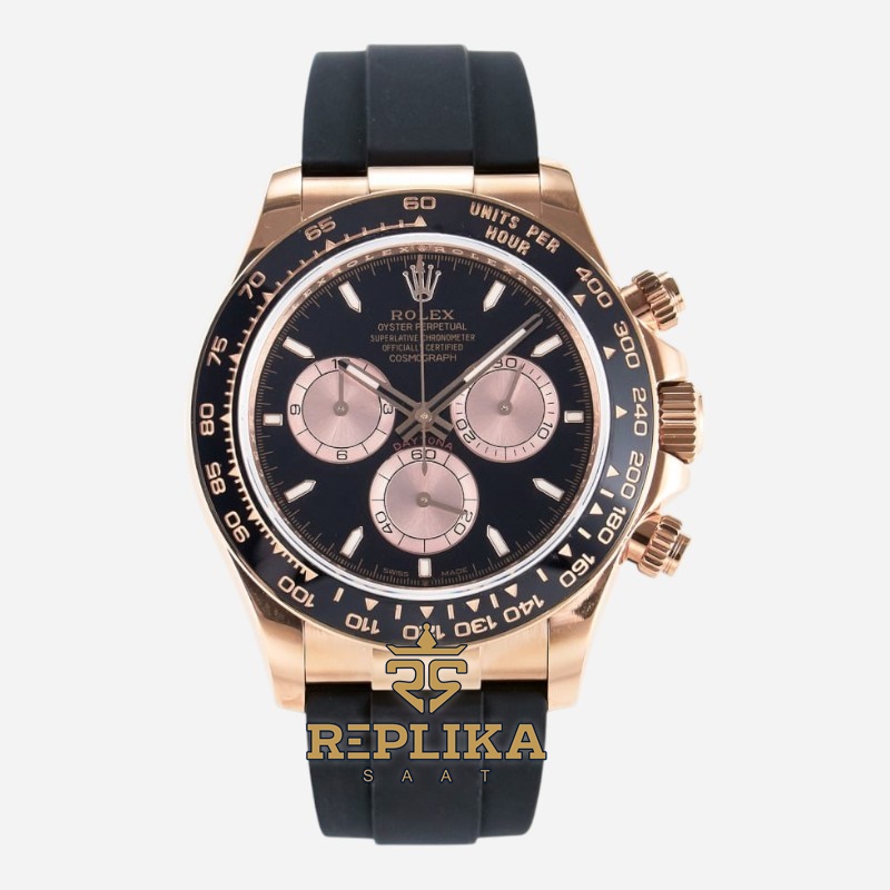 Rolex Daytona 126515LN Rose QF Factory 40mm Oysterflex Black Dial 4131 Super Clone ETA