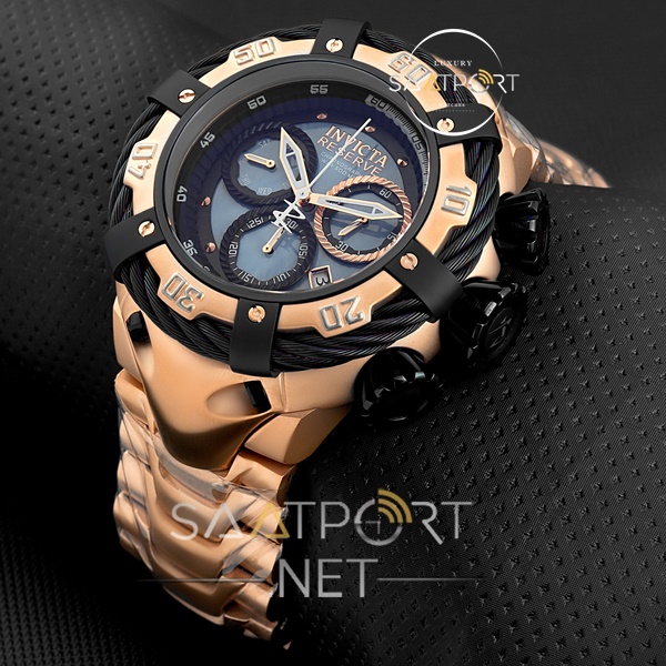 İnvicta Reserve Bolt Chronograph rose siyah çelik kordon