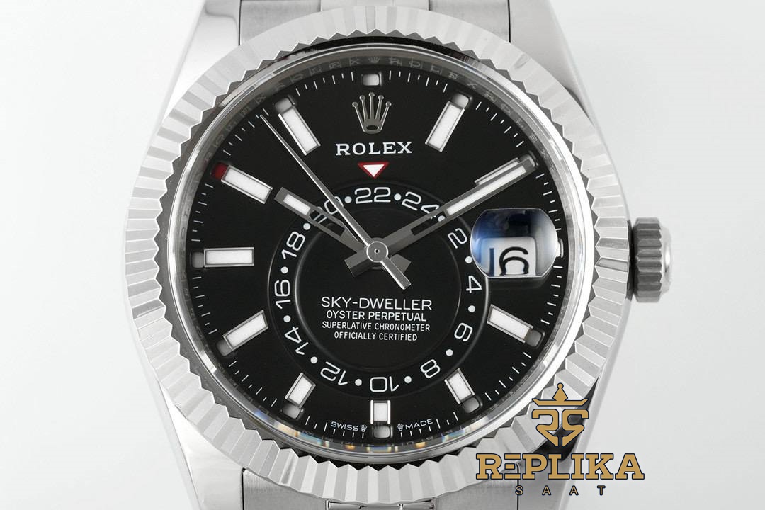 Rolex Sky Dweller 336934 Siyah Kadran 904L Jubilee 9002 Super Clone ETA