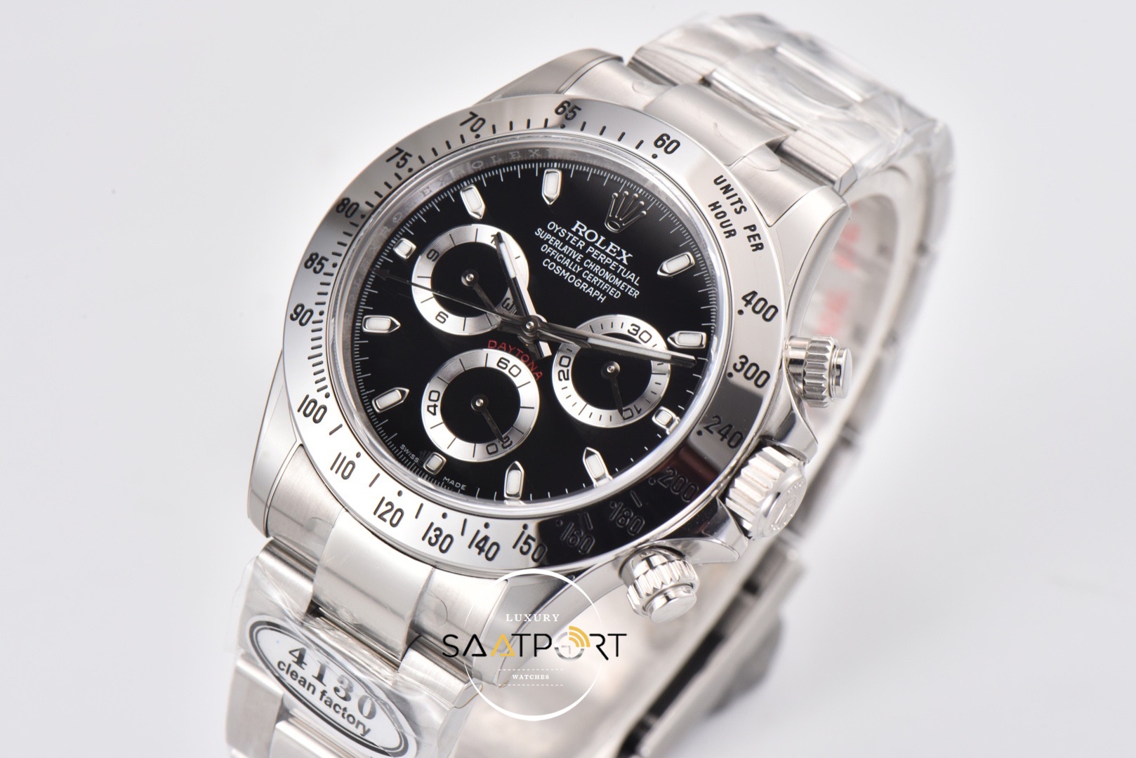 Rolex Daytona Clean Factory 116520 Siyah Kadran 40 mm Super Clone ETA