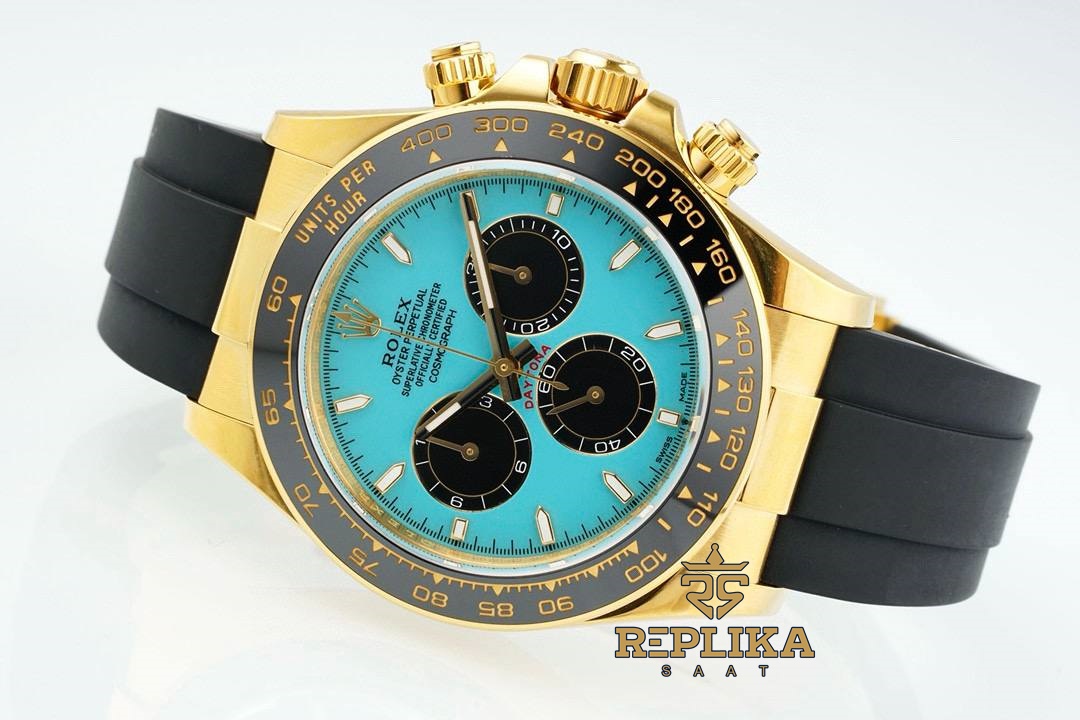 Rolex Daytona 126518LN Turkuaz Kadran 904L Gold 4131 Super Clone ETA