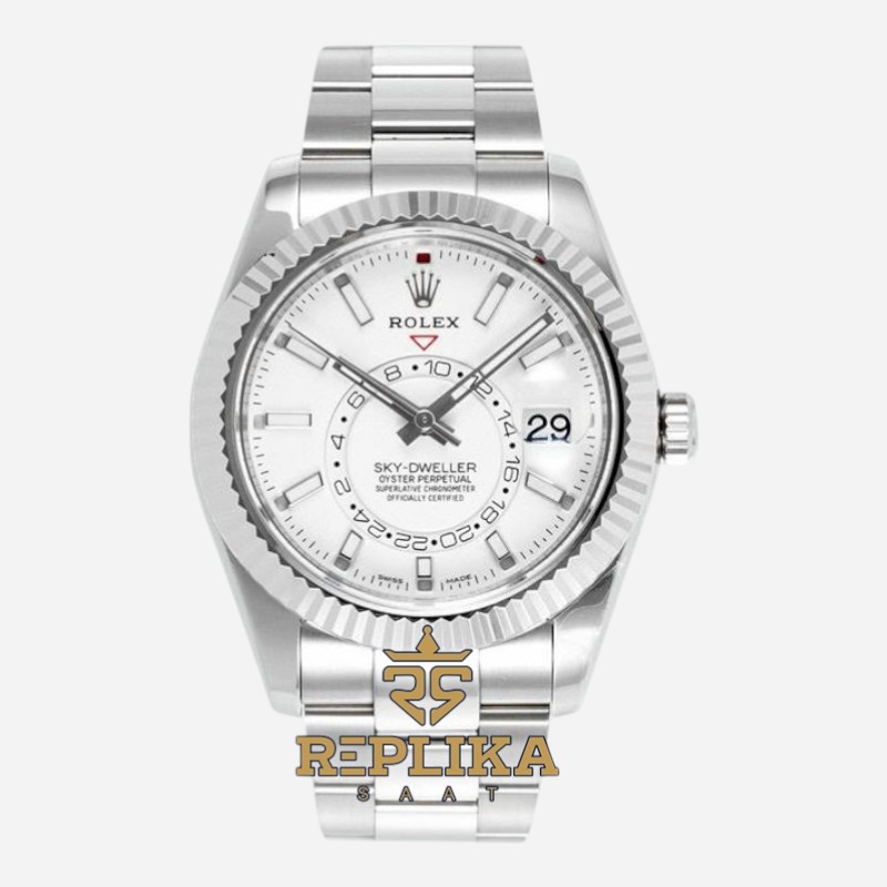 Rolex Sky Dweller 336934 Beyaz Kadran 904L Oyster 9002 Super Clone ETA