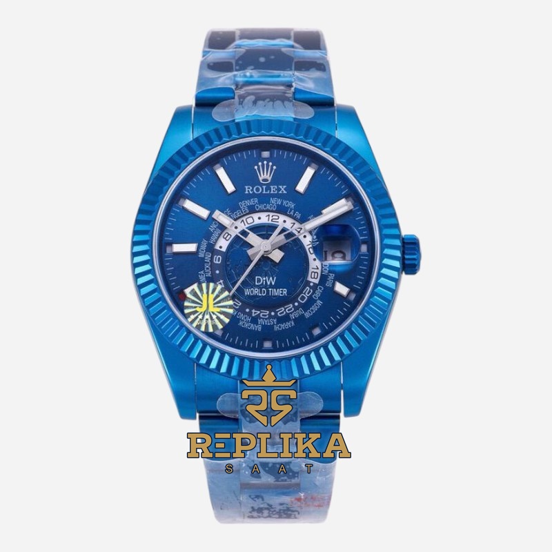 Rolex Sky-Dweller Diw World Timer Blue Dial 42mm Oyster Bracelet Super Clone ETA