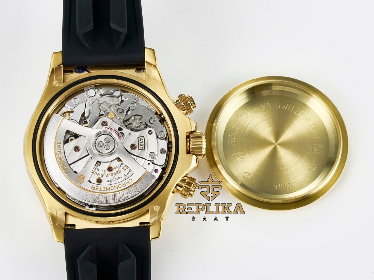Rolex Daytona 126518LN Black Dial QF Factory 40mm Gold Case Oysterflex 4131 Super Clone ETA