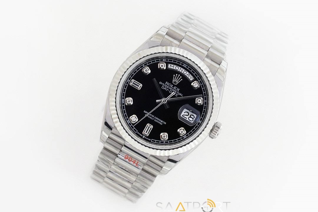 Rolex Day-Date 36mm Black Dial Baget Super Clone