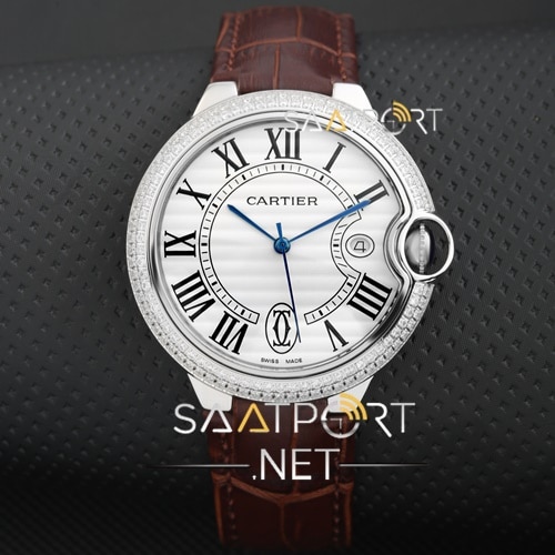 Cartier Ballon Blue De Kahverengi deri kordon