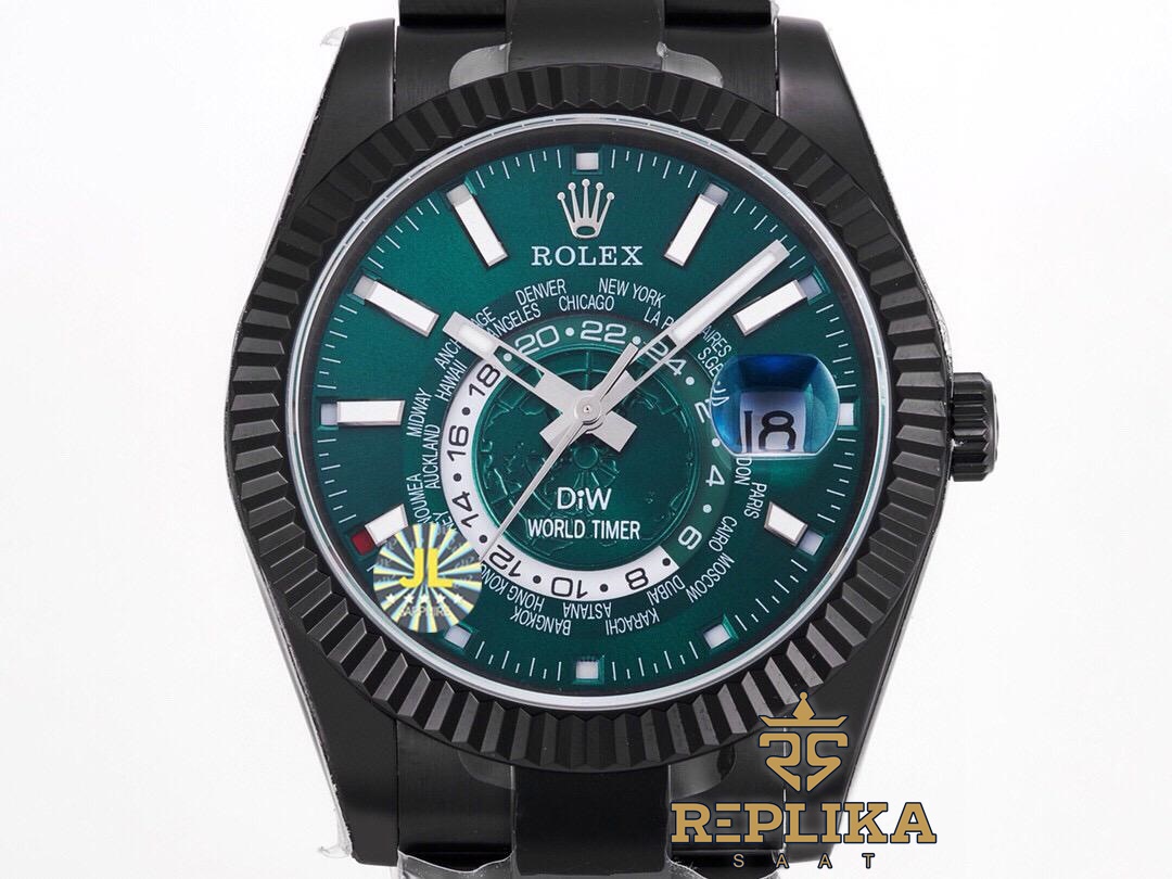 Rolex Sky-Dweller Diw World Timer Green Dial 42mm Oyster Bracelet Super Clone ETA