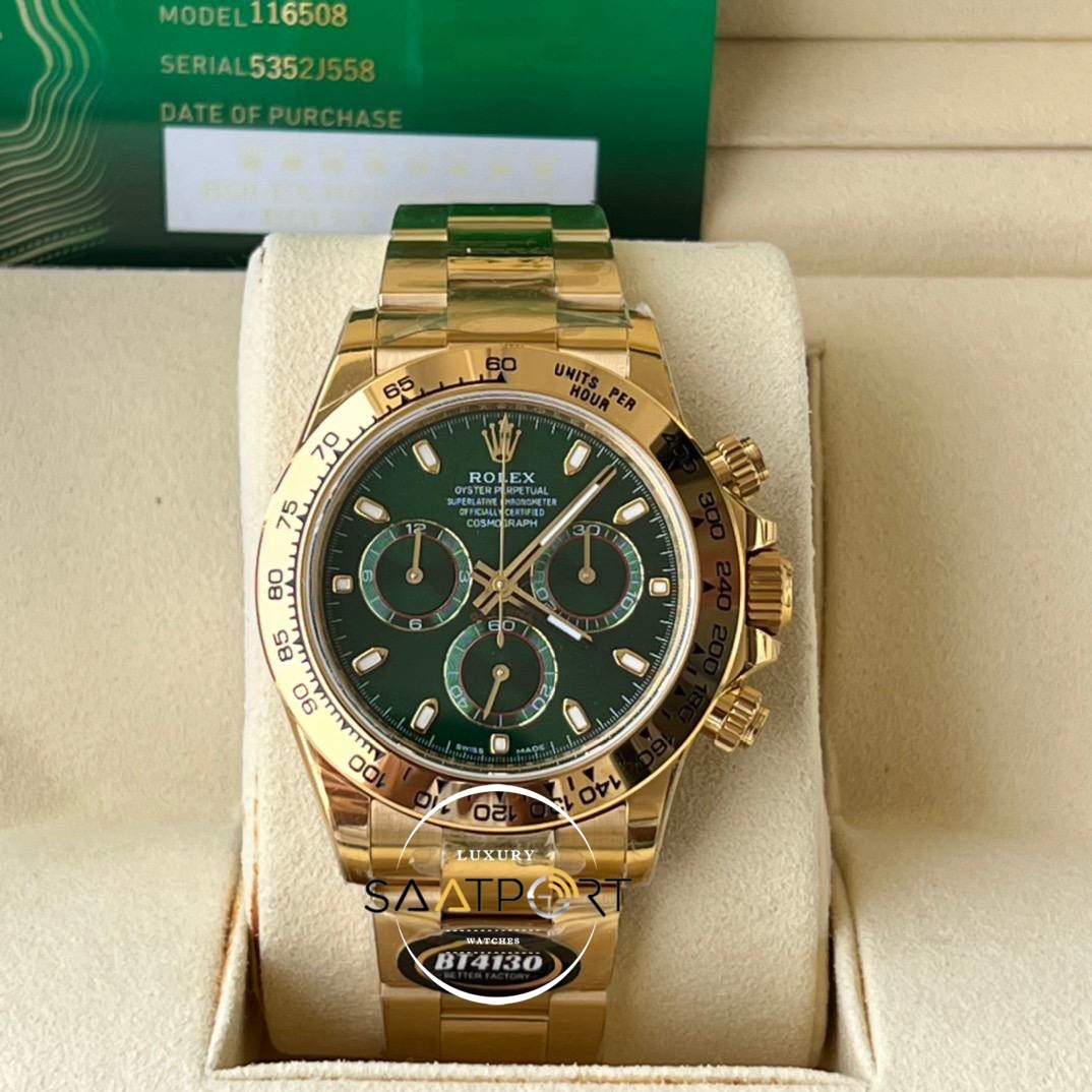 Rolex Daytona 116508 BT Factory Yeşil Kadran ETA