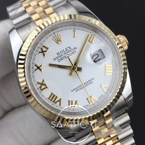 Rolex DateJust 36 mm  116234 GMF 1-1  White Dial Roman Jubilee Super clon  3235