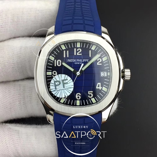 Aquanaut 5167 SS PF 1-1 Best Edition Blue Textured Dial on Blue Rubber Strap A324 Clone