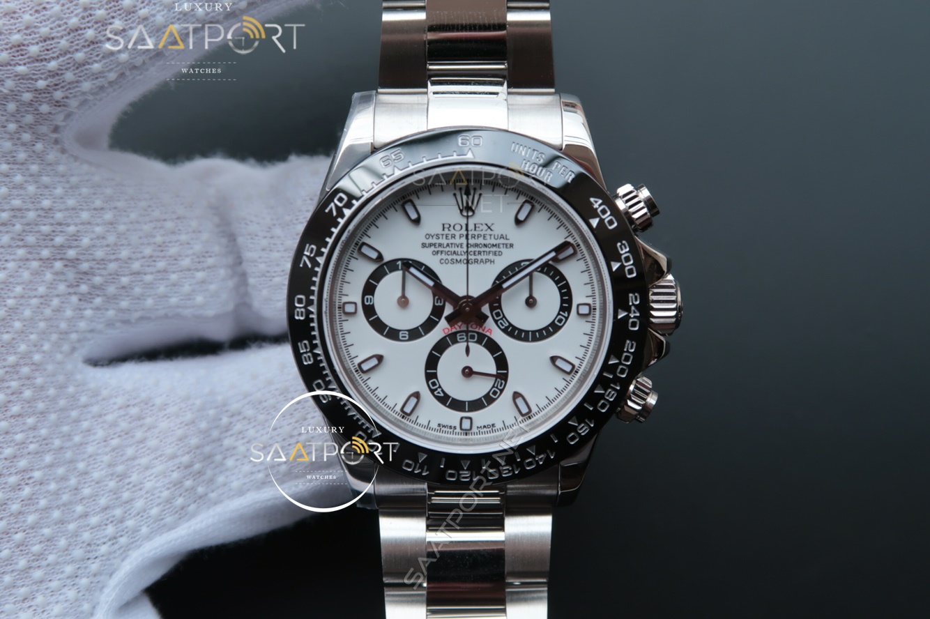 Rolex Daytona Cosmograph 16500LN Beyaz Kadran Eta Saat 4130 Mekanizma