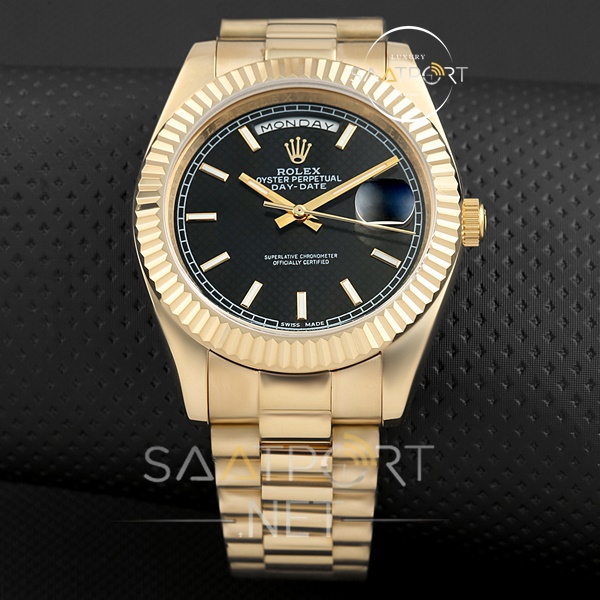 Rolex Day Date 40 18K Yellow Gold President Black Dial