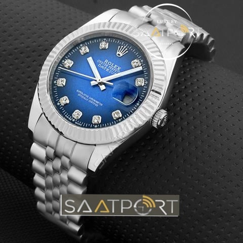 Rolex Date Just Mavi Bezel Bayan Saati