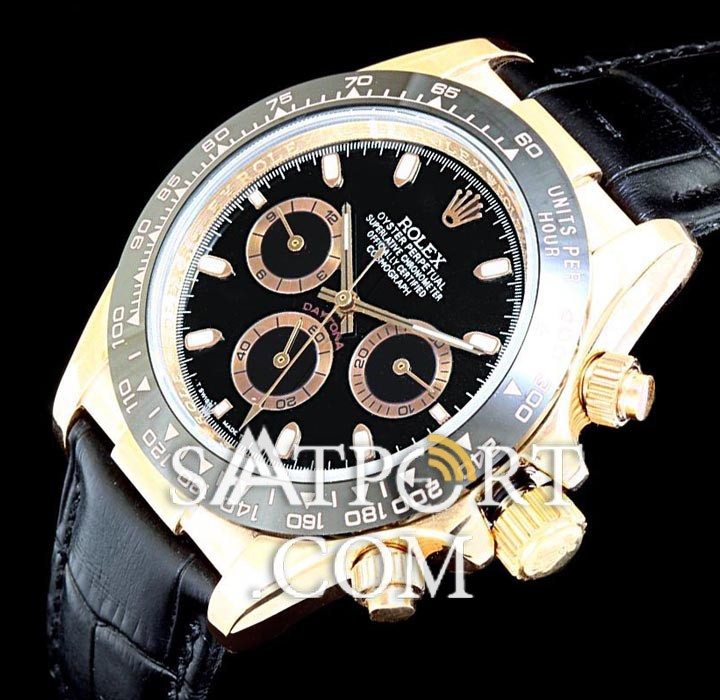 Rolex Daytona Cosmograph Siyah Deri Kordon