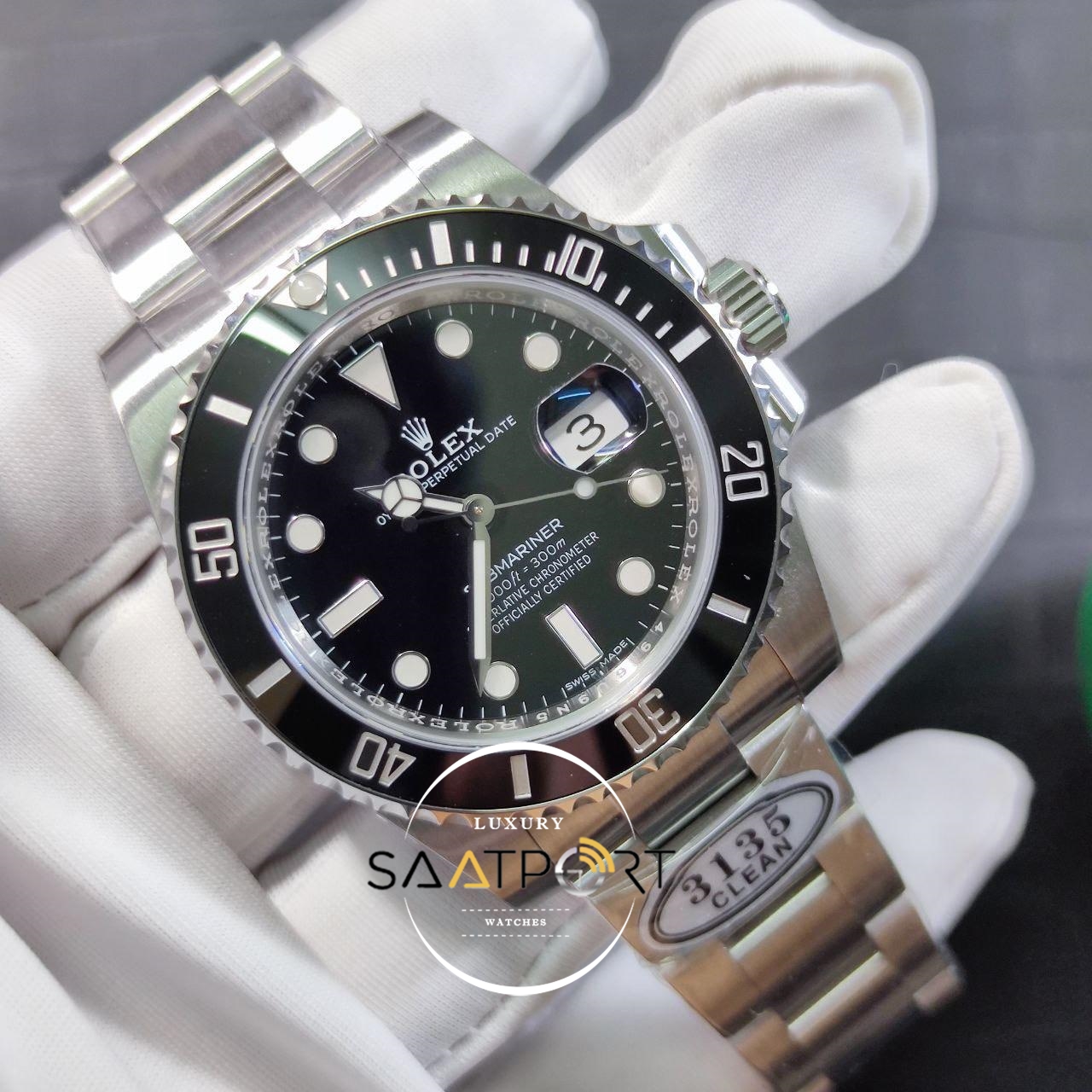 Rolex Submariner 126610LN 904L Siyah Kadran  Clean 3135 Super Clone Plus ETA