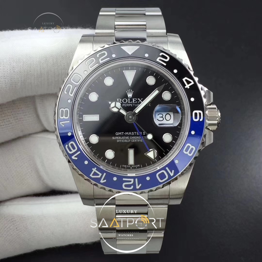 Rolex GMT Master II 116710 Real Ceramic 904L GMF Best Edition Black Dial on Bracelet 3186