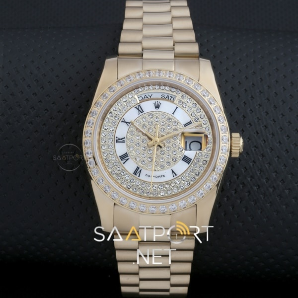 Rolex Taşlı Model Gold New Full Baget Diamond