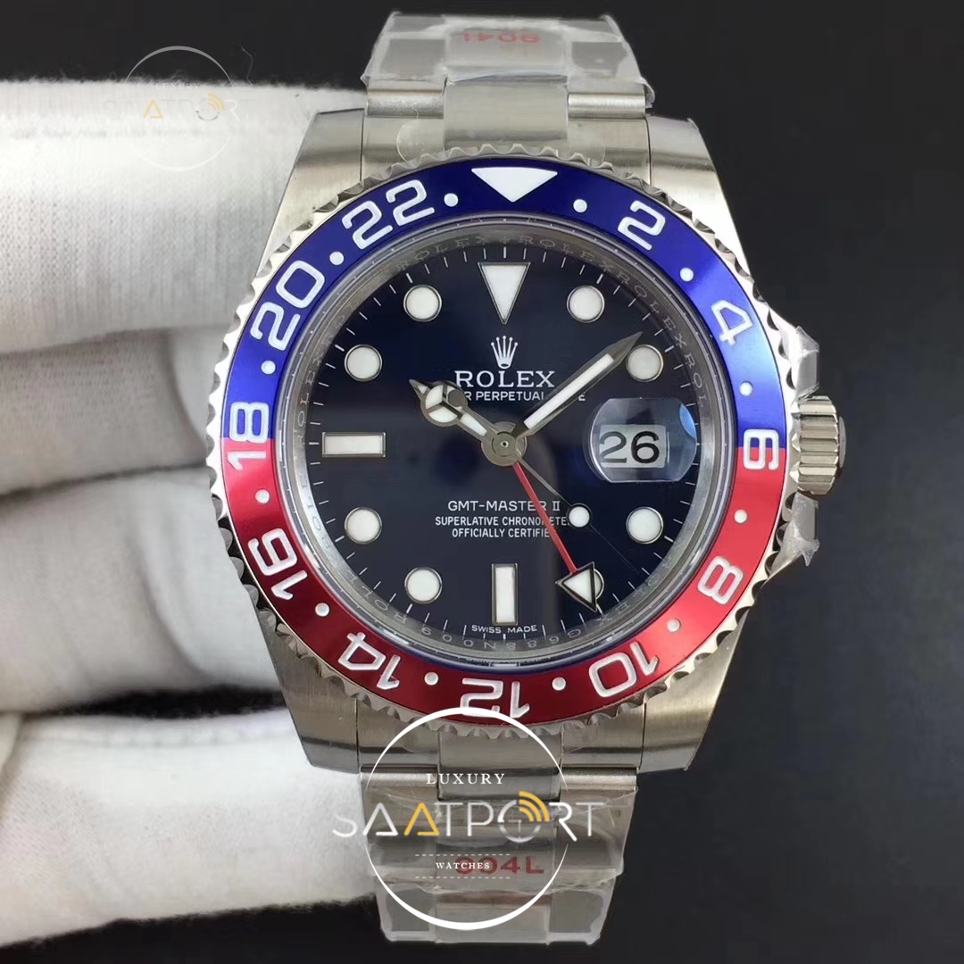 Rolex GMT Master II 116719 Real Ceramic 904L GMF Blue Dial 3186