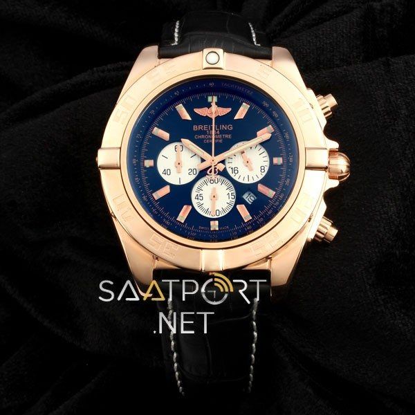 Breitling Certifie Siyah Gold Chronograph