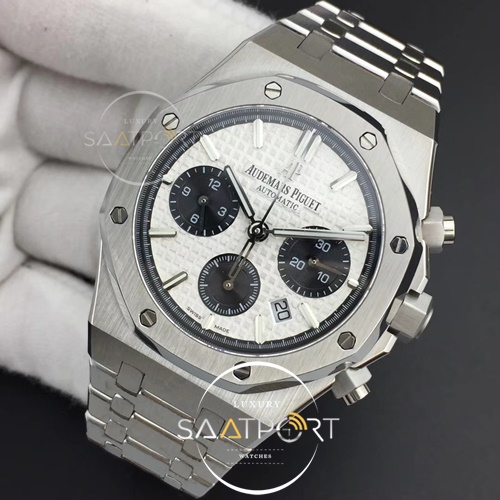 Royal Oak Chronograph SS BF Best Edition WhiteBlack Dial on SS Bracelet A7750