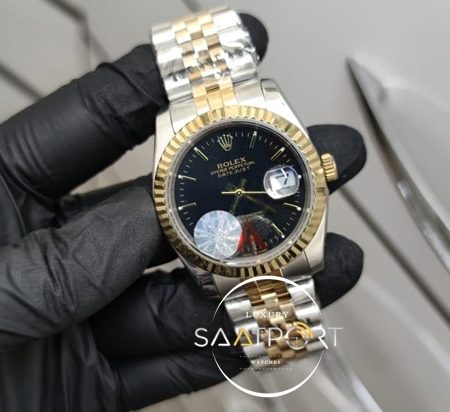 Rolex Saat Otomatik Mekanizma DateJust Siyah Kadran Jubile Kordon