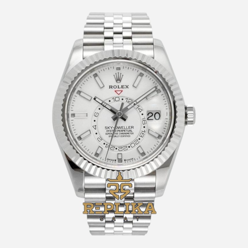 Rolex Sky Dweller 336934 Beyaz Kadran 904L Jubilee 9002 Super Clone ETA