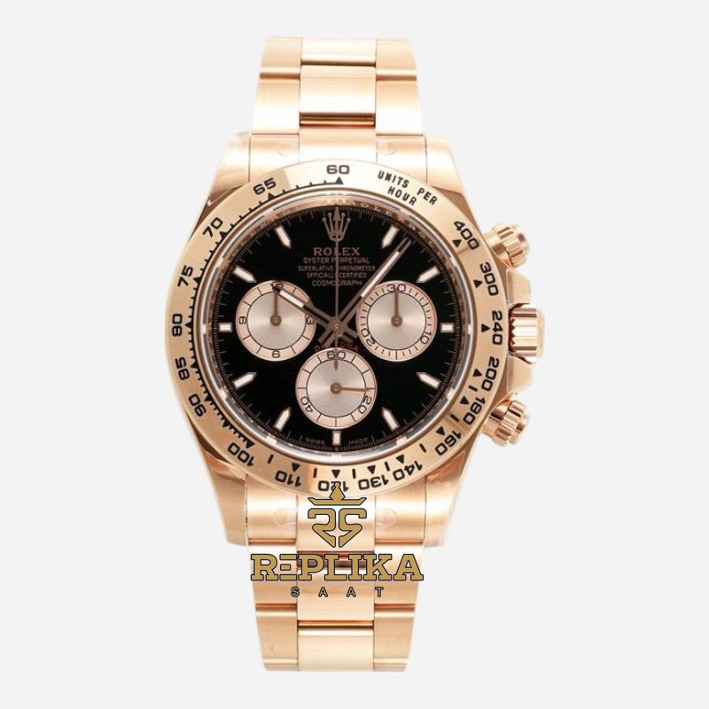Rolex Daytona 126505 Siyah Kadran Rose 904L Çelik 4131 Super Clone ETA