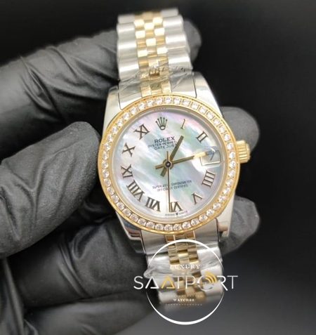 Rolex Datejust Roma Rakamlı Bulut Kadran Taşlı Bezel Jubile Kordon Otomatik Mekanizma