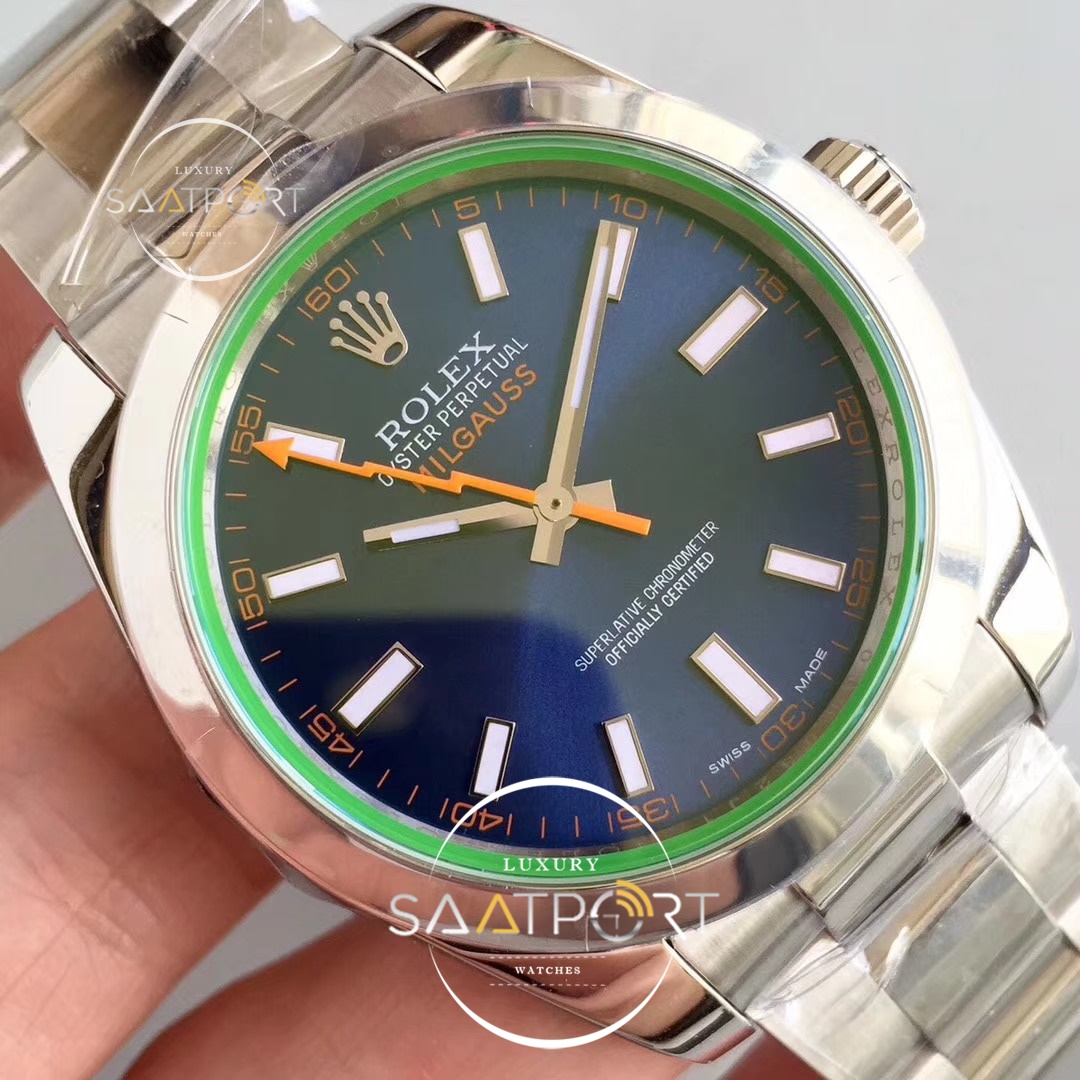 Rolex Milgauss 116400 GV ARF 1-1  Green Sapphire Blue Dial 2836