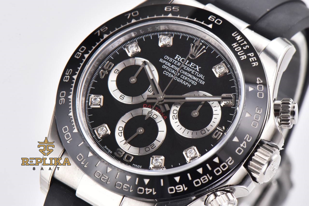 Rolex Daytona 116519 Taşlı Siyah Kadran 904L Clean Factory 4130 Super Clone ETA