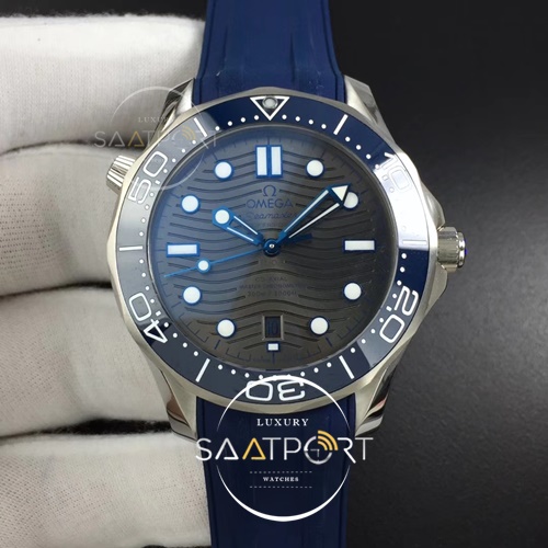 Omega eta saat  42 mm 2018 Seamaster Diver 300M OMF Best Edition Blue Ceramic Gray Dial