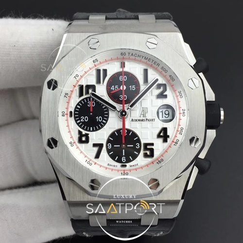 Royal Oak Offshore JF 1-1 Best Edition Silver Themes on Black Leather Strap A3126 V2