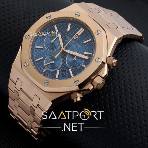 Audemars Piguet Rose Kasa Pilli Kronometreli mavi kadran