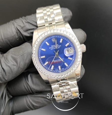 Rolex Datejust Taşlı Bezel Mavi Kadran Jubile Kordon Otomatik Mekanizma